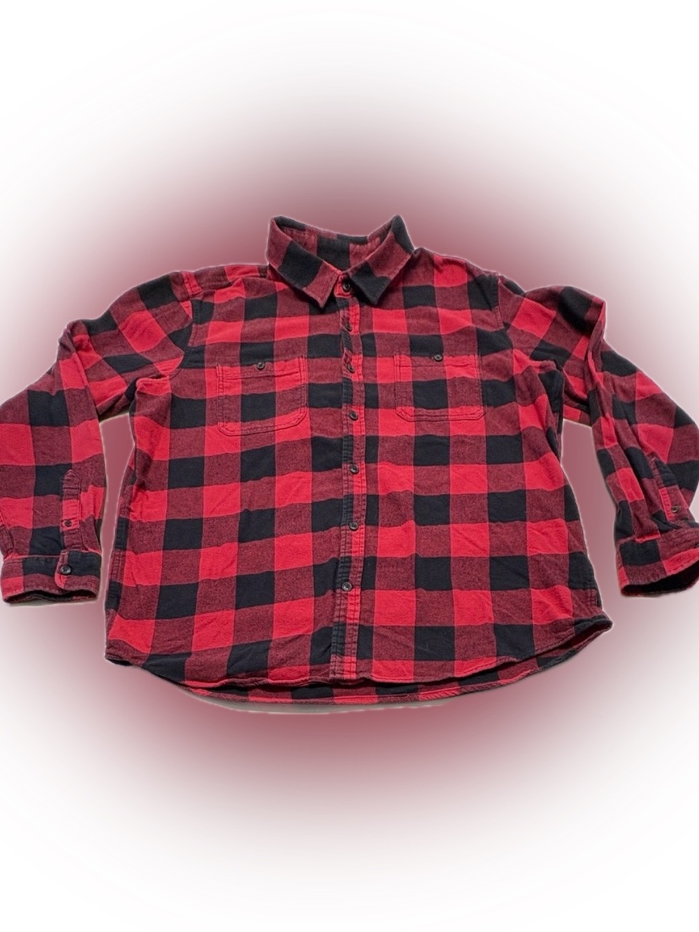 GAP Red and Black Buffalo Plaid Button-Down Shirt Size XL